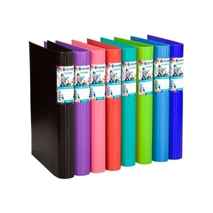 Carchivo Carpeta Anillas 4 X 40 mm A4 Foam Style Extra Rígido 2 mm Violeta Carchivo Carpeta Anillas 4 X 40 mm A4 Foam Style Extra Rígido 2 mm Violeta