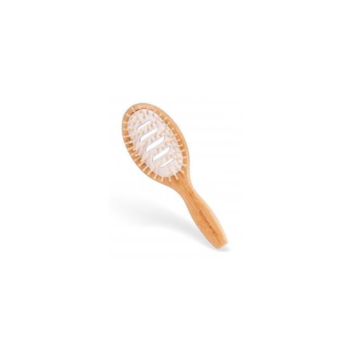 BAMBOOVEMENT Cepillo para Pelo de Bambú y Látex Natural con Ventilación para Secado Rápido, Propiedades Antiestáticas, 7,5x23,5x4cm