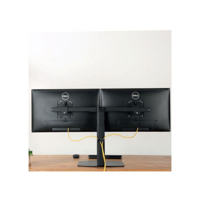 Ewent EW1538 Soporte de Mesa para 2 Monitores hasta 27 Pulgadas, Resorte de Gas, Ajuste Ergonómico, Gestión de Cables 3