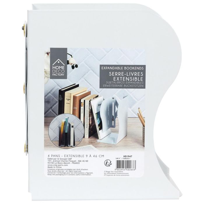Home Deco Factory Sujetalibros Extensible Blanco Vallee Outlet 9-46 cm Práctico 1 Home Deco Factory Sujetalibros Extensible Blanco Vallee Outlet 9-46 cm Práctico 1