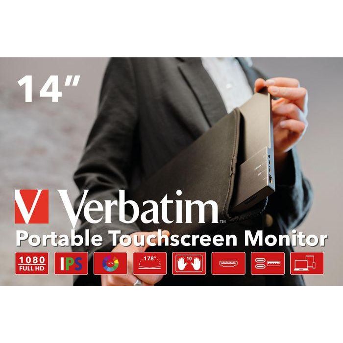 Monitor Portátil Táctil Verbatim PMT-14 14"/ Full HD/ Multimedia/ Negro 6 Monitor Portátil Táctil Verbatim PMT-14 14"/ Full HD/ Multimedia/ Negro 6