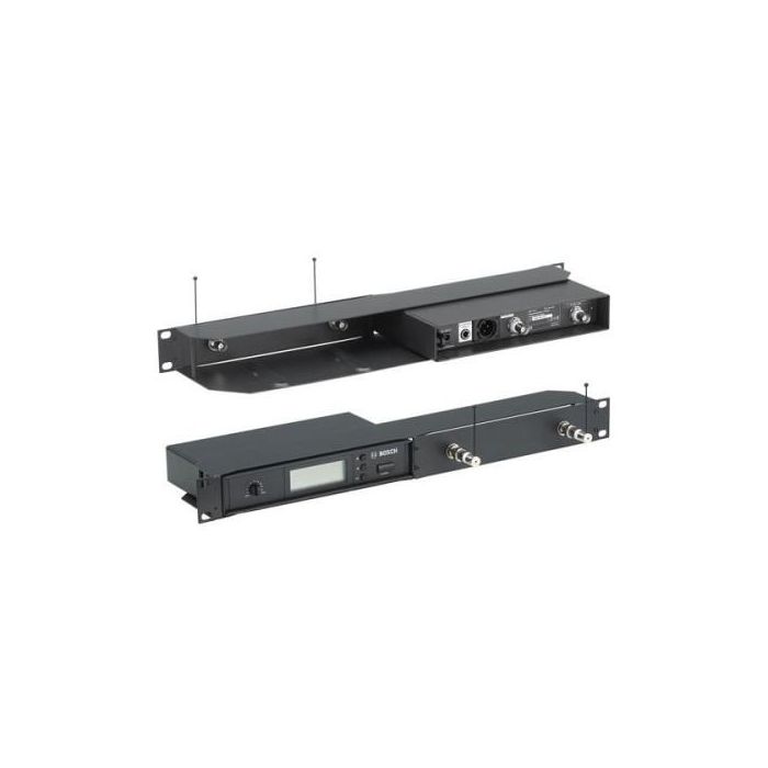 BOSCH MW1-RMB Soporte de Montaje en Rack Doble 19" 1U para Receptores de Micrófono Inalámbrico, con 2 Cables BNC