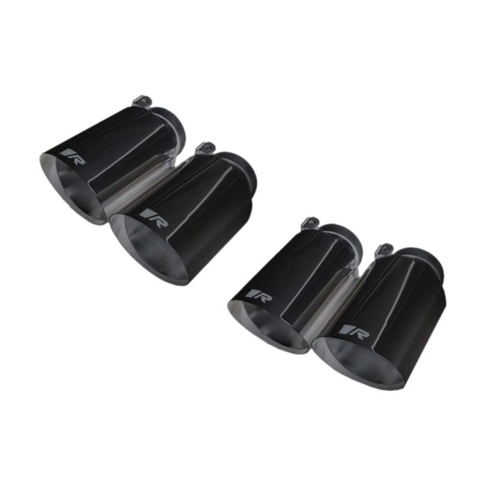 Remus REM004670SGBR 4 Colas Escape Acero Inoxidable 102mm Corte Recto/Angulado Cromo Negro Abrazadera Ajustable