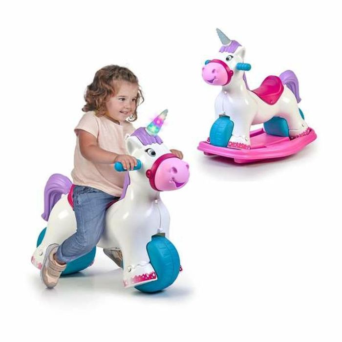 Correpasillos baby unicorn con sonido de trote y relincho ¡convertible en balancín! 4