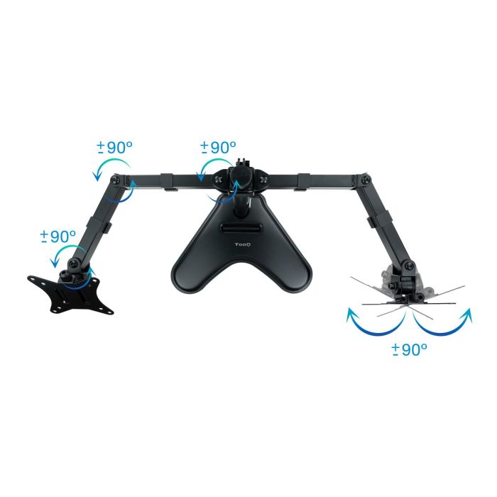 Soporte de Sobremesa para 2 Monitores TooQ DB1702TN-B/ Giratorio/ Inclinable/ hasta 9kg 2 Soporte de Sobremesa para 2 Monitores TooQ DB1702TN-B/ Giratorio/ Inclinable/ hasta 9kg 2