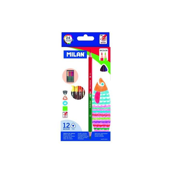 Lapices Milan Bicolor Caja De 12