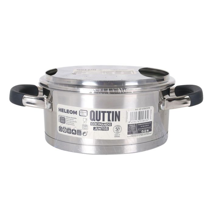 Quttin Cacerola de Acero Inoxidable 18 cm 1.7L con Tapa (6 Unidades) 1
