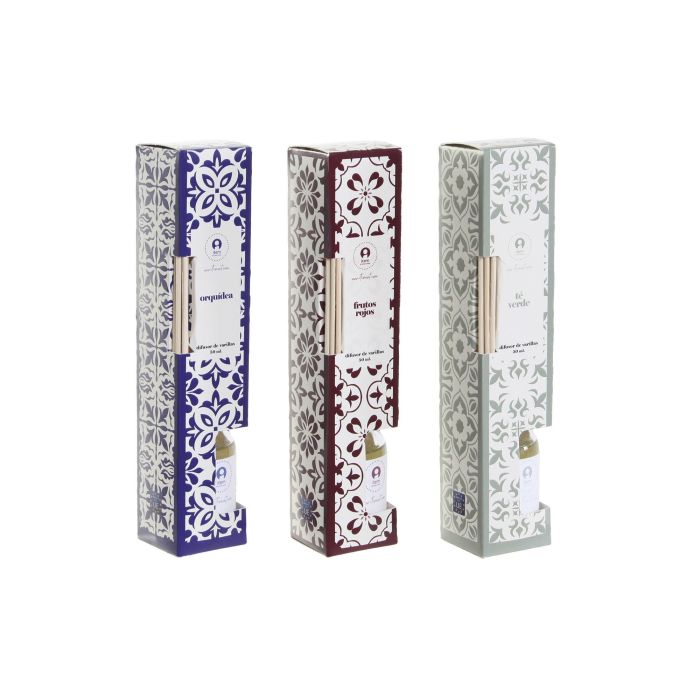 DKD Home Decor Ambientador Mikado Árabe de Cristal 50 ml con Varillas y Diseño Azulejos - Azul, Verde Menta (6 Unidades) 2 DKD Home Decor Ambientador Mikado Árabe de Cristal 50 ml con Varillas y Diseño Azulejos - Azul, Verde Menta (6 Unidades) 2