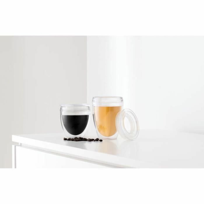 Bodum BOD0699965425944 Juego de 2 Vasos Pavina To Go Plástico Doble Pared Tapa Hermética 20 cl Transparente 3 Bodum BOD0699965425944 Juego de 2 Vasos Pavina To Go Plástico Doble Pared Tapa Hermética 20 cl Transparente 3