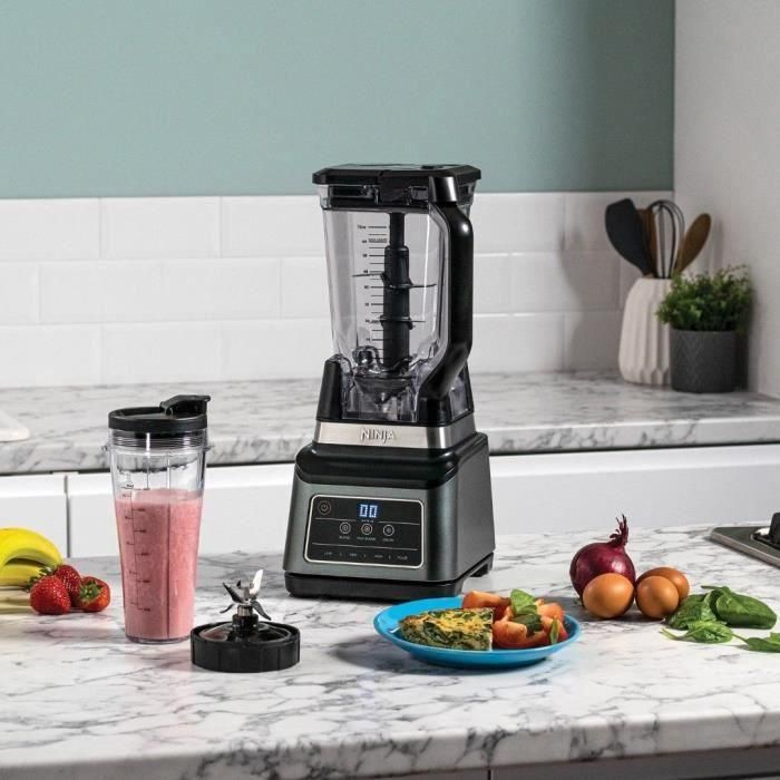 Ninja Batidora de Vaso 2en1 con Jarra de 2.1L y Vaso de 700ml, 1200W, Tecnología Auto-IQ 1 Ninja Batidora de Vaso 2en1 con Jarra de 2.1L y Vaso de 700ml, 1200W, Tecnología Auto-IQ 1