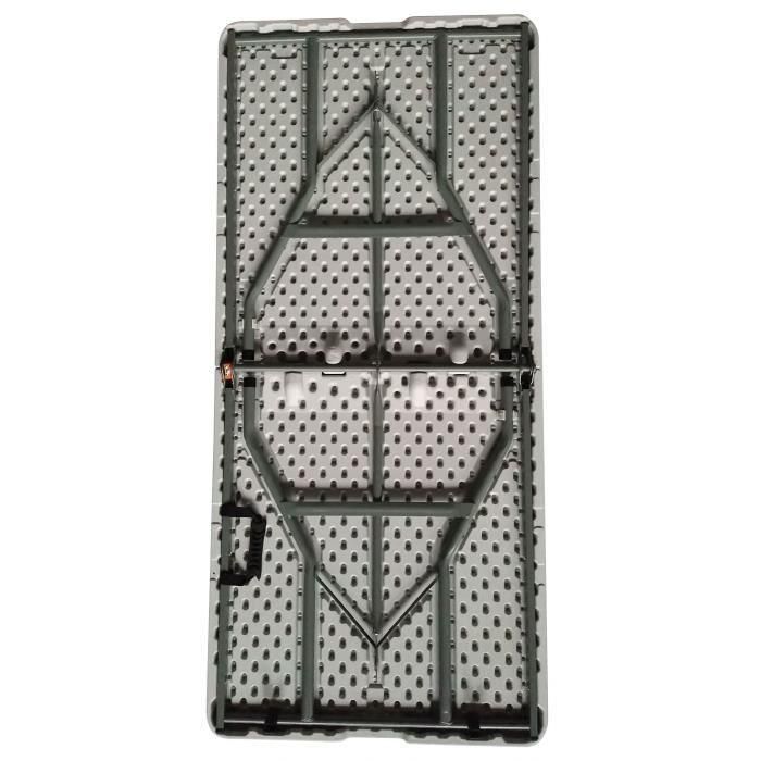 Mesa plegable de 150 cm para 6 personas, tubos de acero con recubrimiento en polvo, resistente a la intemperie, uso interior y exterior, soporta 110 kg 1 Mesa plegable de 150 cm para 6 personas, tubos de acero con recubrimiento en polvo, resistente a la intemperie, uso interior y exterior, soporta 110 kg 1