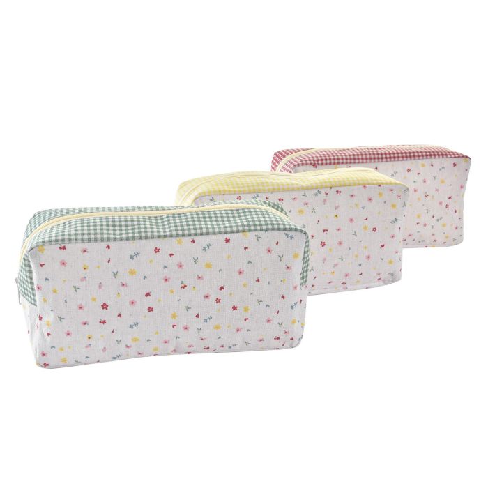 DKD Home Decor Neceser Shabby Vichy Algodón Poliéster Colores Surtidos 10 x 15 x 30 cm (12 Unidades) 1