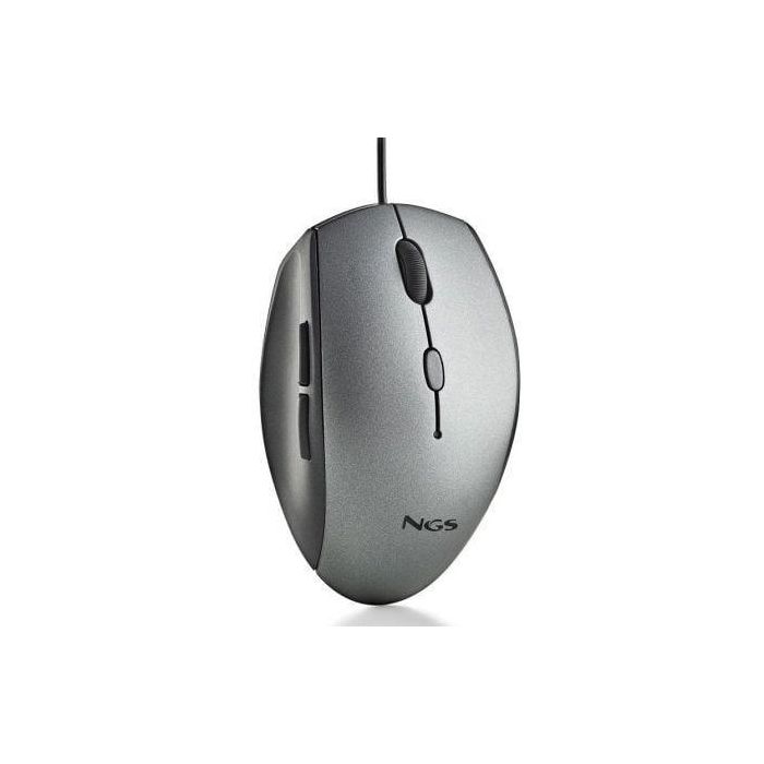 NGS MOTHGRAY Ratón Ergonómico con Cable, Botones Silenciosos, 800/1200/1600 DPI, Gris, USB a Tipo C, Plug&Play, Diestros NGS MOTHGRAY Ratón Ergonómico con Cable, Botones Silenciosos, 800/1200/1600 DPI, Gris, USB a Tipo C, Plug&Play, Diestros