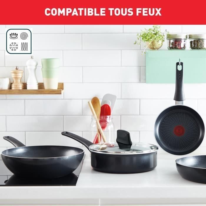 Tefal C2789602 Batería de cocina de 6 piezas, cacerola, estufa, salteuse + cubierta de vidrio, inducción, no piso, hecha en Francia 4