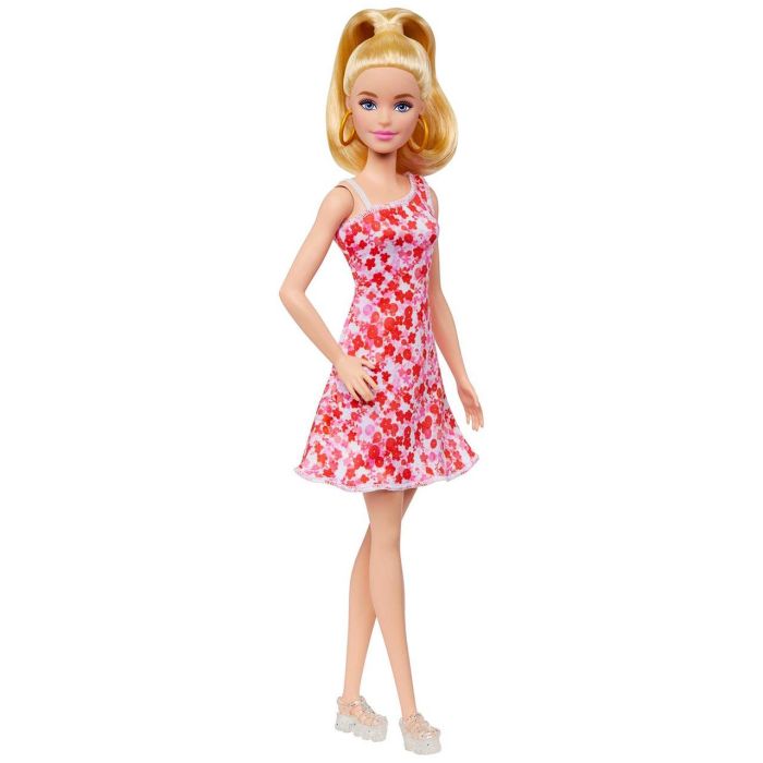 Barbie Muñeca Fashionista Vestido Rosa Flores HJT02 Mattel 1