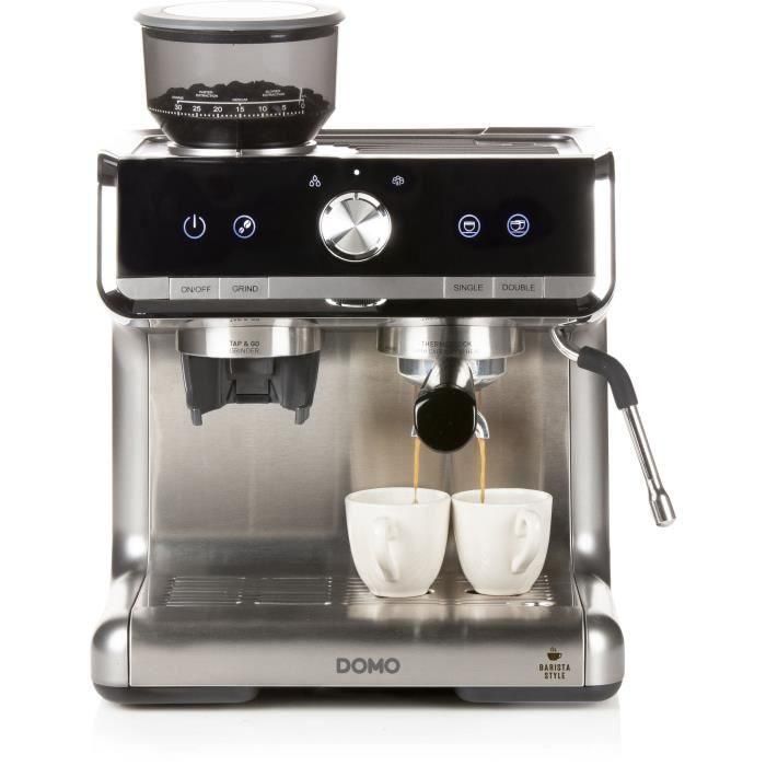 Cafetera espresso semiprofesional con molinillo - DOMO - DO720K - 1500 W - 15 bares - 1 o 2 tazas - 30 configuraciones 5 Cafetera espresso semiprofesional con molinillo - DOMO - DO720K - 1500 W - 15 bares - 1 o 2 tazas - 30 configuraciones 5