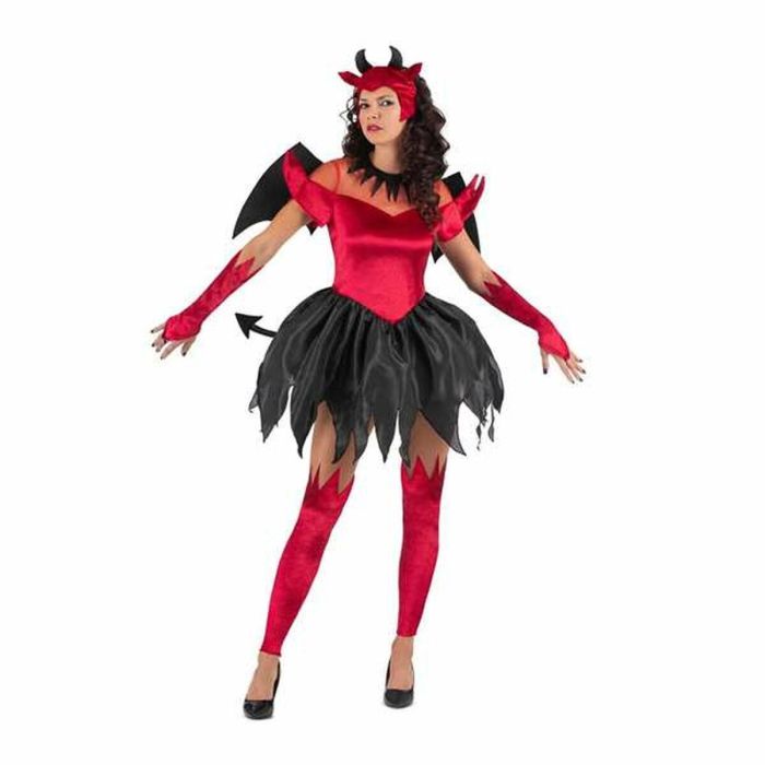 Disfraz diablesa tocado, alas, vestido con cola, guantes y calientapiernas talla m Disfraz diablesa tocado, alas, vestido con cola, guantes y calientapiernas talla m