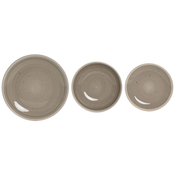 Vajilla Basicos DKD Home Decor Gris Beige 27 x 3 x 27 cm Set de 18 1 Vajilla Basicos DKD Home Decor Gris Beige 27 x 3 x 27 cm Set de 18 1