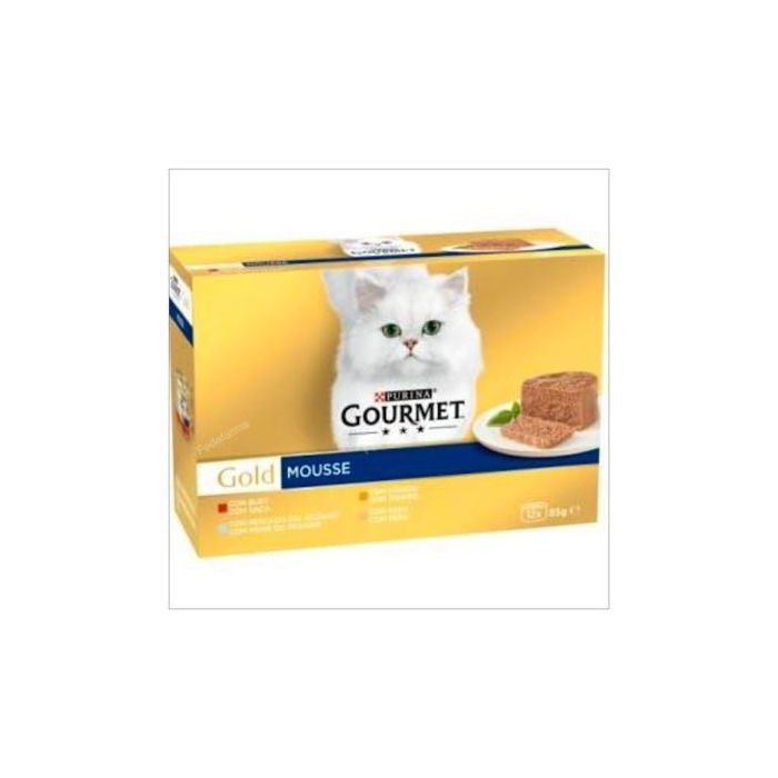 Purina Gourmet Gold Multi Mousse Surtido 12x85 gr - Comida Húmeda para Gatos