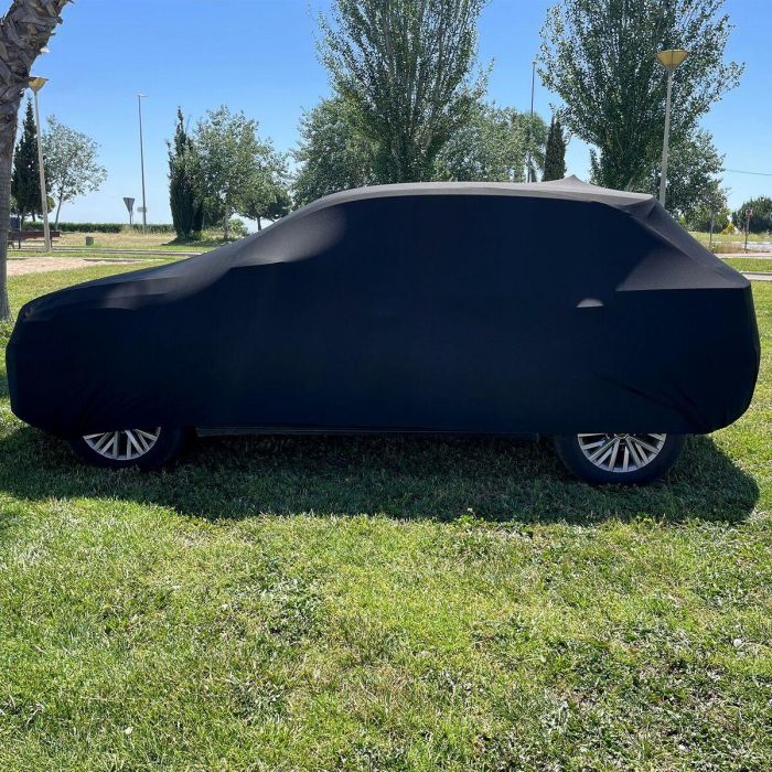 Omp Speed OMPS18040913 Funda Cubre Coche Interior Elástica Lana 110g Talla L-XL 505x165x120 cm Protección Polvo Arañazos Negra 1