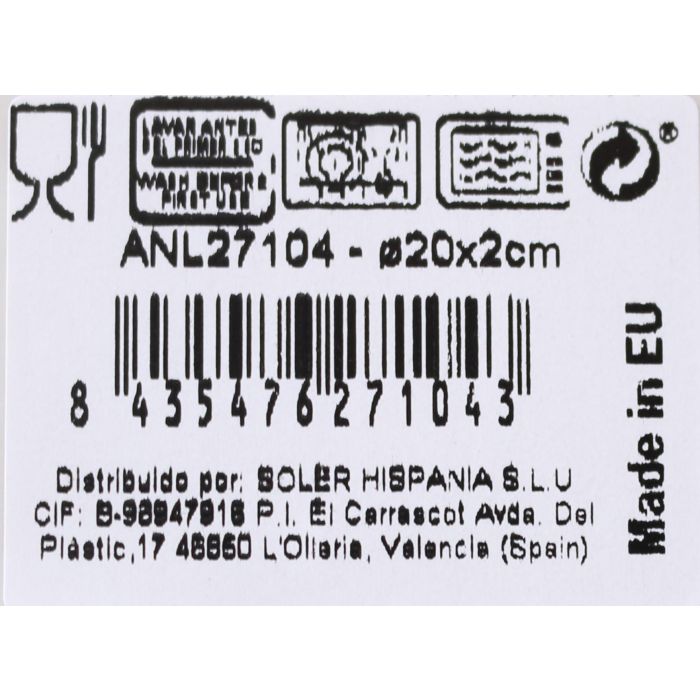 La Mediterranea Fuente Redonda "Anllo" Nordic Ivor 20 cm (12 Unidades)