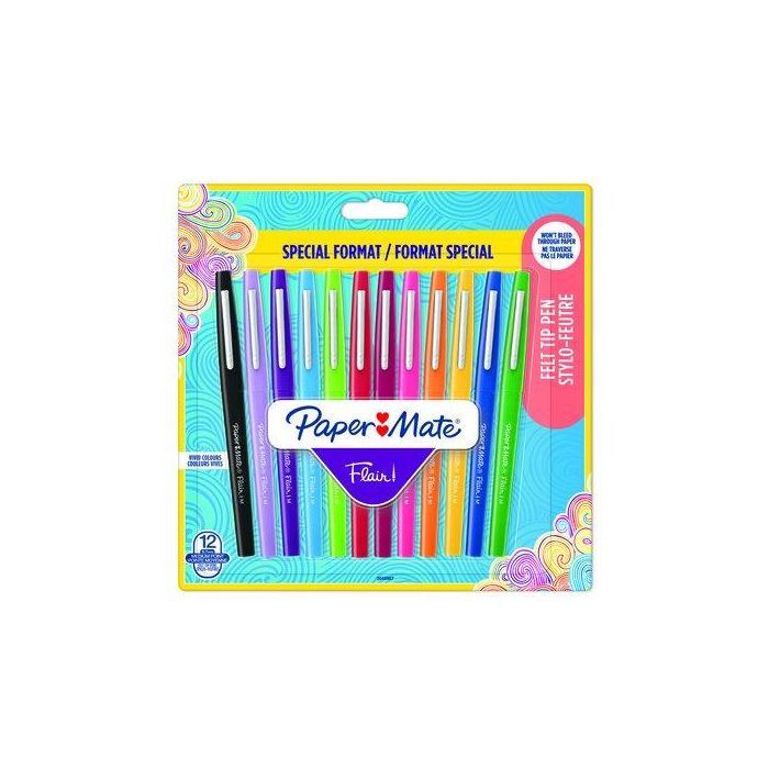 Rotulador Fibra Paper Mate Basicos Surtido Blister De 12