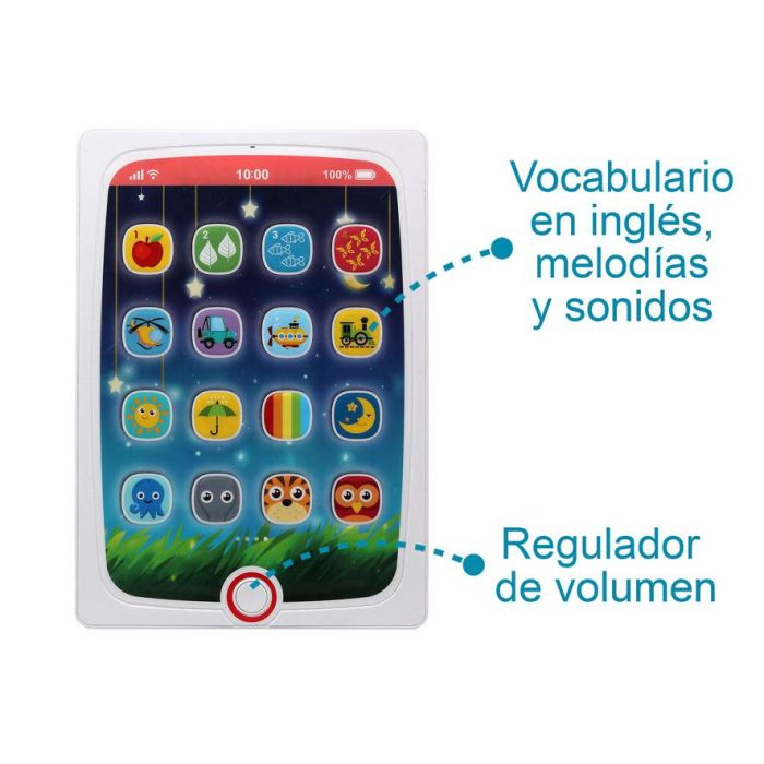 KioKids Tablet Educativa Interactiva para Bebés +12 meses - Palabras, Sonidos, Música e Inglés 3