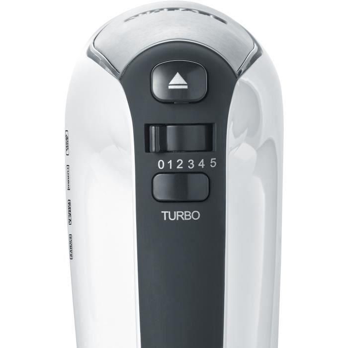 Severin HM3830 Batidora eléctrica: 400W, 5 Velocidades + Turbo, 1600 rpm, 2 Batidores y Ganchos Acero Inoxidable 2