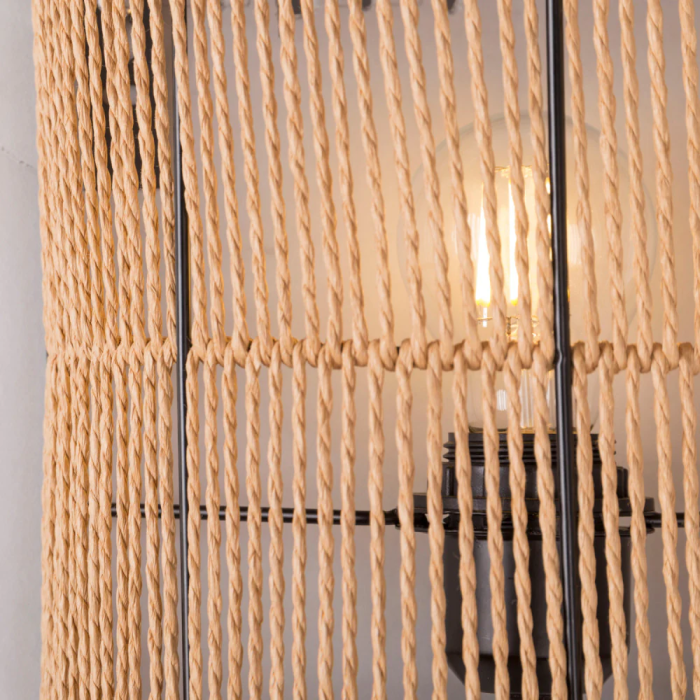 Aplique de Pared Mirpur Khas, Estilo Natural y Mediterráneo, Madera, E27, SKD-W1025