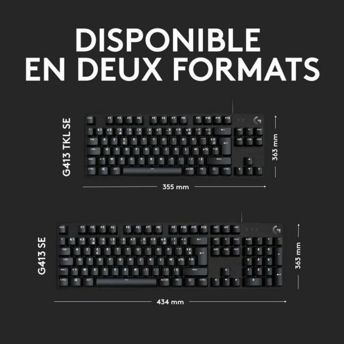 Logitech G - El teclado de juego mecánico G413 es grande - Aluminio negro 1