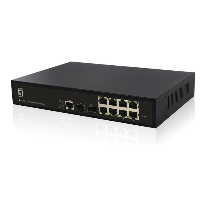 LevelOne GEL-1061 Switch Gestionado L2 Gigabit Ethernet 8 Puertos GE + 2 Puertos SFP Montaje en Rack 19" 3 LevelOne GEL-1061 Switch Gestionado L2 Gigabit Ethernet 8 Puertos GE + 2 Puertos SFP Montaje en Rack 19" 3