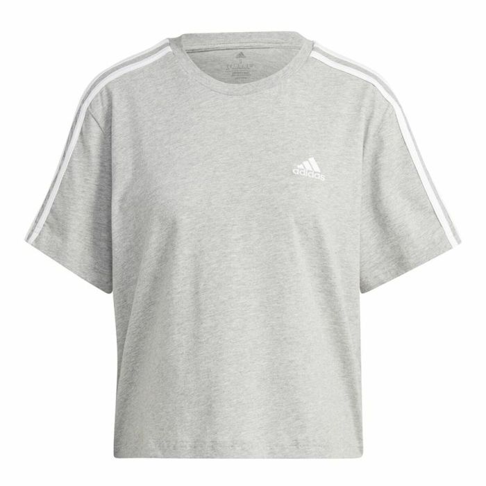 Camiseta de Manga Corta Mujer Adidas 3S Cropped Top Gris claro (XS) 0 Camiseta de Manga Corta Mujer Adidas 3S Cropped Top Gris claro (XS) 0