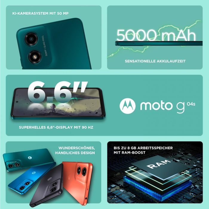 Motorola Moto G04s 4G Dual Sim 4RAM 64GB sea green 5 Motorola Moto G04s 4G Dual Sim 4RAM 64GB sea green 5