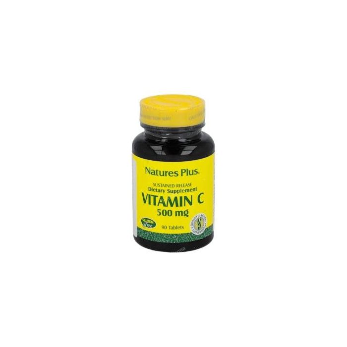 NATURES PLUS Vitamina C 500 mg + Escaramujo Acción Retardada, 90 comprimidos para sistema inmunitario y antioxidante