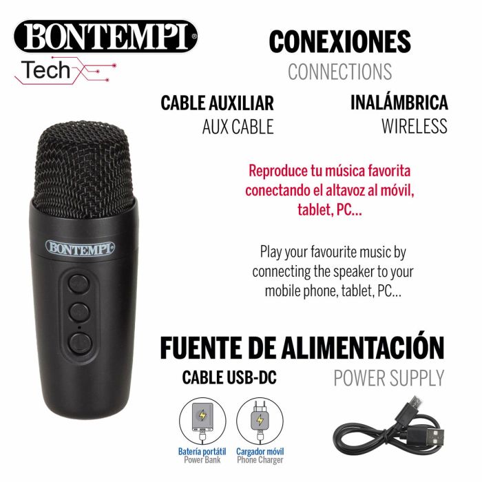 Altavoz con Micrófono Karaoke Bontempi 4 Altavoz con Micrófono Karaoke Bontempi 4
