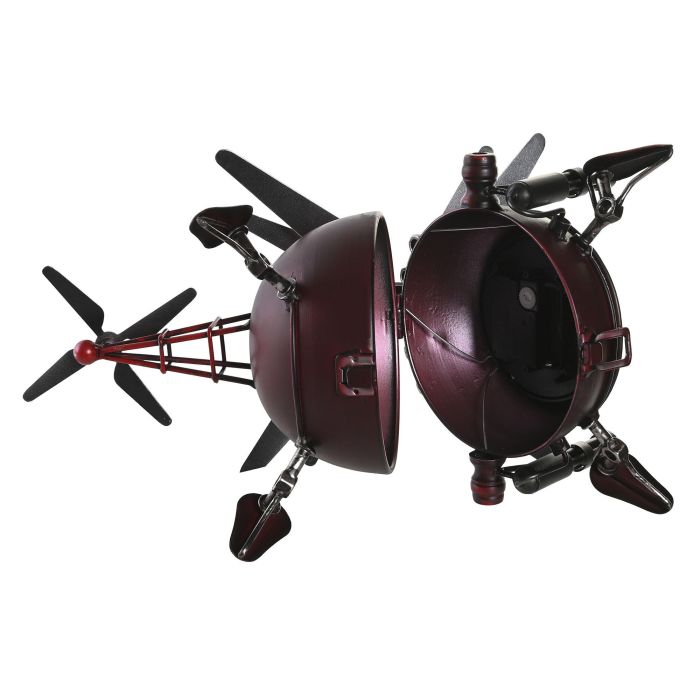 DKD Home Decor Reloj Sobremesa Loft Rojo Plateado Hierro Cristal 33.5 x 22 x 23 cm (2 Unidades) 3