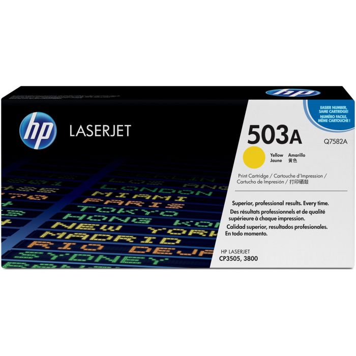 HP Q7582A Tóner Original LaserJet 503A Amarillo, Rendimiento Estándar 6000 páginas