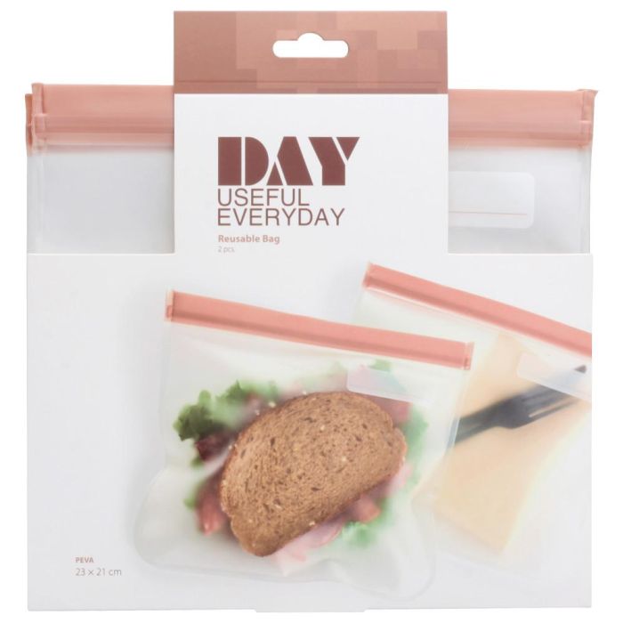 Day Juego de 2 Bolsas Conservar 23x21 con Cierre Zip Herméticas Reutilizables 3