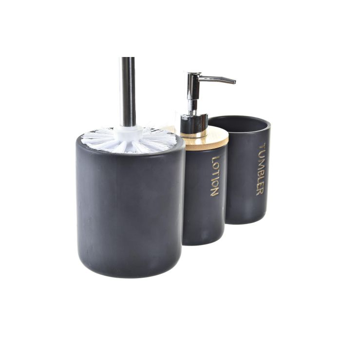 Baño Scandi DKD Home Decor Negro Natural 10.2 x 37.5 x 10.2 cm Set de 3 2 Baño Scandi DKD Home Decor Negro Natural 10.2 x 37.5 x 10.2 cm Set de 3 2