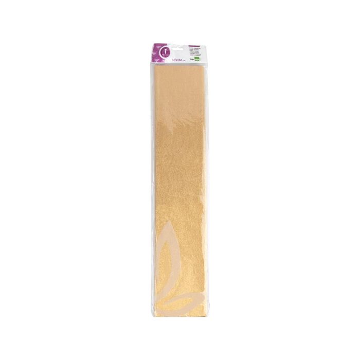 Papel Crespon Liderpapel 50 cm X 2.5M Metalizado Oro 2