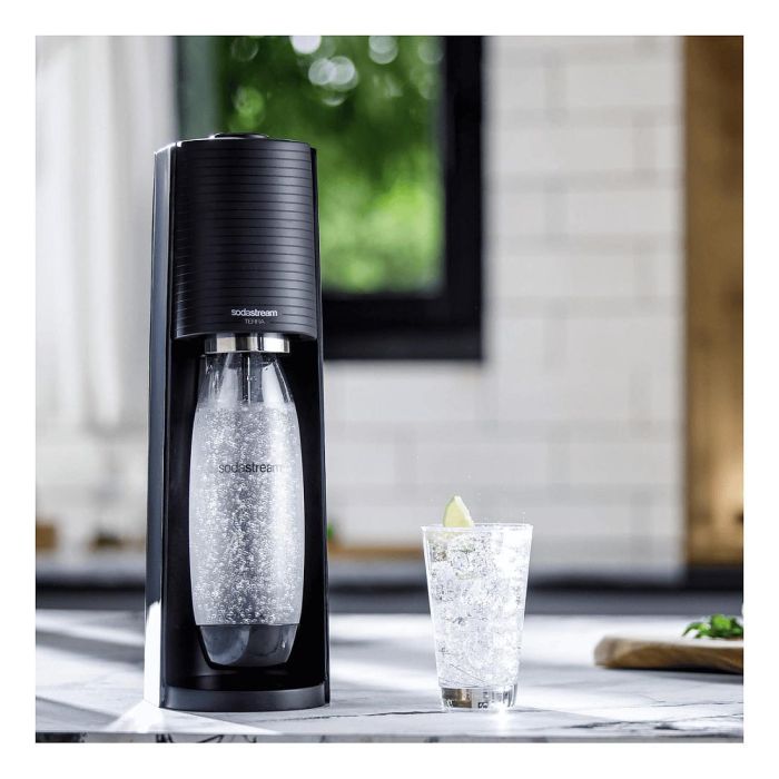 SodaStream Terra, Máquina para hacer agua con gas, color negro, incluye 3 botellas de 1L y cilindro de CO2 para 60L 3