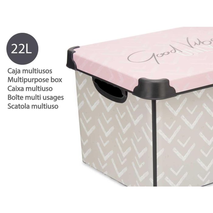 Caja Plastico 22L Vibes Con Asa Kipit 30X23CM (12 Unidades) 3 Caja Plastico 22L Vibes Con Asa Kipit 30X23CM (12 Unidades) 3