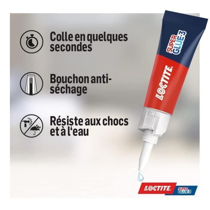 Loctite Super Glue 3 Pegamento Universal Instantáneo 2x3g Cianoacrilato Adhesivo Súper Potente hasta 270 kg/cm² 1 Loctite Super Glue 3 Pegamento Universal Instantáneo 2x3g Cianoacrilato Adhesivo Súper Potente hasta 270 kg/cm² 1