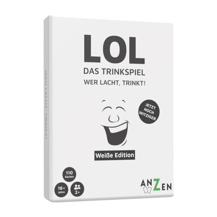ANZEN LOL Das Trinkspiel - Weiße Edition - Juego de cartas multijugador para adultos +16 años