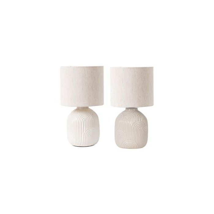 Lampara Sobremesa Urban DKD Home Decor Blanco Beige 18 x 34 x 18 cm (6 Unidades) Lampara Sobremesa Urban DKD Home Decor Blanco Beige 18 x 34 x 18 cm (6 Unidades)