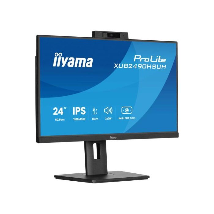 Iiyama XUB2490HSUH-B2 Pantalla para PC 23.8" Full HD IPS Negro Mate 4ms Ajuste Altura VESA USB 3.2 1