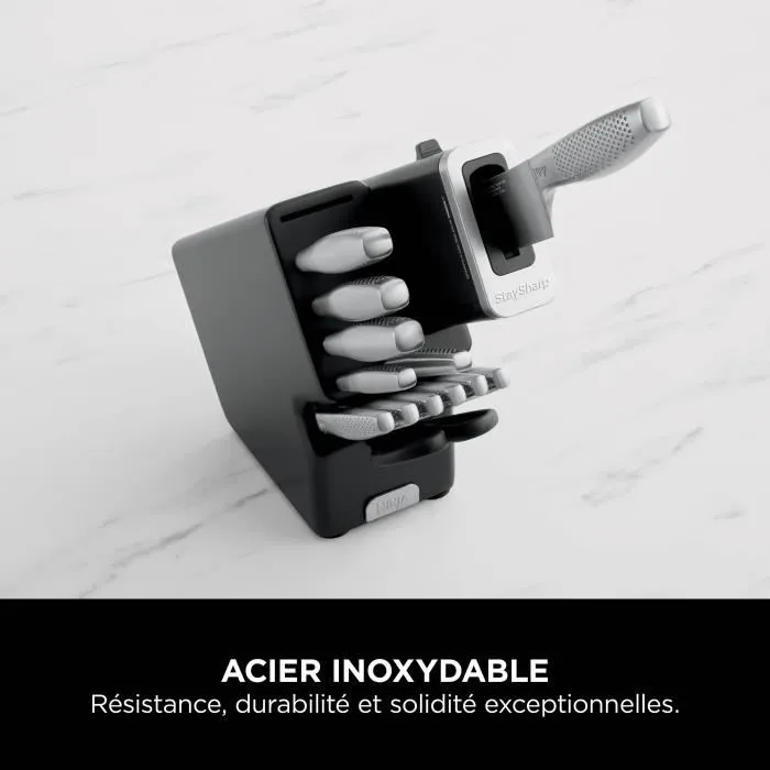 Ninja Juego de Cuchillos StaySharp de 14 Piezas - Acero Inoxidable y Bloque de Madera - K62014EUUK 1 Ninja Juego de Cuchillos StaySharp de 14 Piezas - Acero Inoxidable y Bloque de Madera - K62014EUUK 1