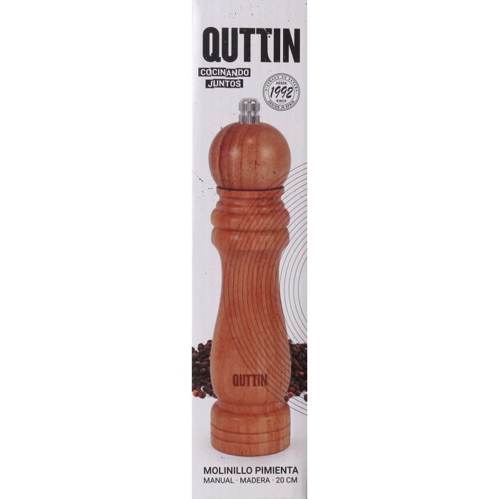 Molinillo de pimienta de madera 20 cm Quttin (20 Unidades) 1 Molinillo de pimienta de madera 20 cm Quttin (20 Unidades) 1