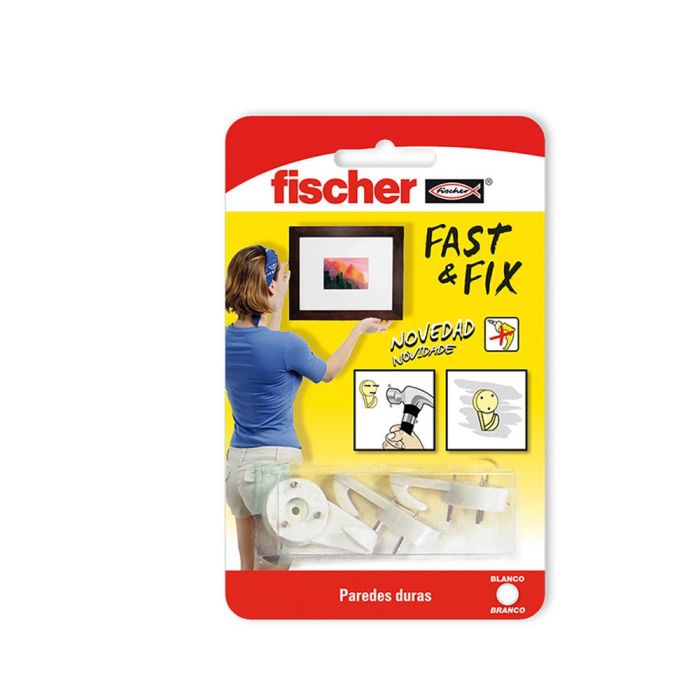 Colgador 3 puntas fast&fix (blister 4 unid.) 534844 fischer 1