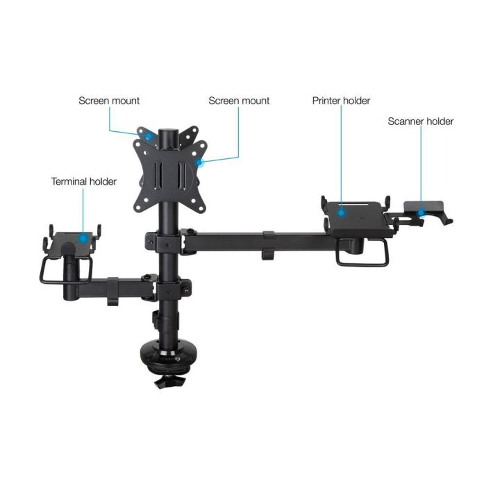 Tooq Soporte Mesa para Tpv/Impresora/Pantallas/Terminal Negro (TQPM0002) 1 Tooq Soporte Mesa para Tpv/Impresora/Pantallas/Terminal Negro (TQPM0002) 1